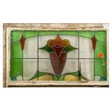 FRENCH ART NOUVEAU STAINED GLASS PANEL