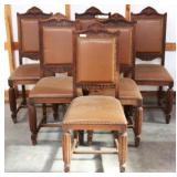 SET OF 6 DUTCH OAK DINING CHAIRS
