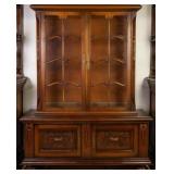 FRENCH CARVED OAK VITRINE CABINET