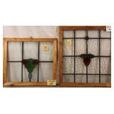 TWO FRENCH ART NOUVEAU STAINED GLASS PANELS