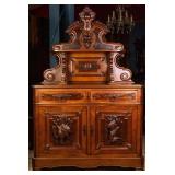 19TH C. FRENCH CARVED WALNUT HUNTBOARD