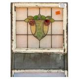 FRENCH ART NOUVEAU STAINED GLASS PANEL