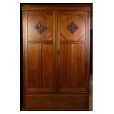 ENGLISH OAK CARVED WARDROBE