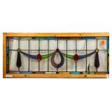 FRENCH ART NOUVEAU STAINED GLASS PANEL