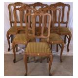 SET OF 6 FRENCH COUNTRY STYLE OAK DINING CHAIRS