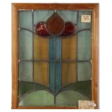 ANTIQUE CONTINENTAL STAINED GLASS PANEL