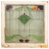 FRENCH ART NOUVEAU STAINED GLASS PANEL