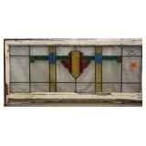ENGLISH ART DECO STAINED GLASS PANEL