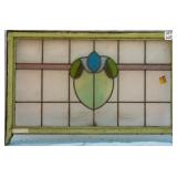FRENCH ART NOUVEAU STAINED GLASS PANEL