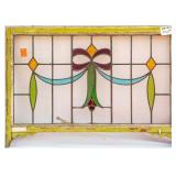 FRENCH ART NOUVEAU STAINED GLASS PANEL