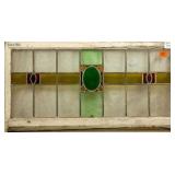 ENGLISH ART DECO STAINED GLASS PANEL