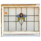FRENCH ART NOUVEAU STAINED GLASS PANEL