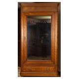 FRENCH WALNUT MIRRORED ARMOIRE