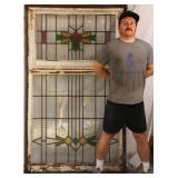 ENGLISH ART DECO STAINED GLASS WINDOW