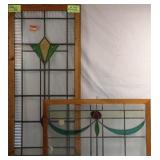 TWO ENGLISH STAINED GLASS PANELS