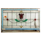 ANTIQUE FRENCH STAINED GLASS PANEL