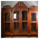 MONUMENTAL FRENCH OAK VITRINE BOOKCASE