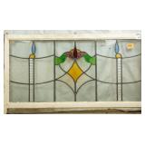 FRENCH ART NOUVEAU STAINED GLASS PANEL