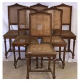 SET OF 6 FRENCH COUNTRY STYLE OAK DINING CHAIRS