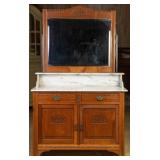 FRENCH ART NOUVEAU MARBLE TOP WASHSTAND