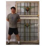 ANTIQUE IRISH STAINED GLASS WINDOW