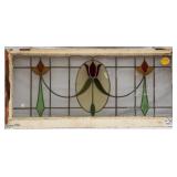 FRENCH ART NOUVEAU STAINED GLASS PANEL