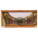 FRENCH ART NOUVEAU STAINED GLASS PANEL