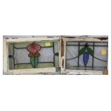 TWO CONTINENTAL STAINED GLASS PANELS