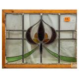 FRENCH ART NOUVEAU STAINED GLASS PANEL