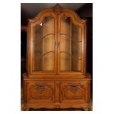 FRNECH OAK RENAISSANCE STYLE VITRINE CABINET