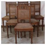 SET OF 6 FRENCH CARVED OAK SIDE CHAIRS