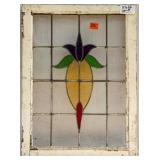 FRENCH ART NOUVEAU STAINED GLASS PANEL