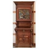 FRENCH RENAISSANCE REVIVAL STAINED GLASS BUFFET