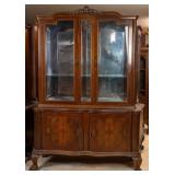 FRENCH CHIPPENDALE STYLE SEPRENTINE VITRINE