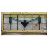 FRENCH ART NOUVEAU STAINED GLASS PANEL