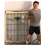 ANTIQUE CONTINENTAL STAINED GLASS PANEL