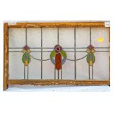 FRENCH ART NOUVEAU STAINED GLASS PANEL