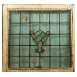 ANTIQUE CONTINENTAL STAINED GLASS PANEL