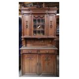FRENCH ART NOUVEAU OAK VITRINE BUFFET