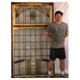 ANTIQUE CONTINENTAL STAINED GLASS PANEL