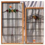 TWO CONTINENTAL STAINED GLASS PANELS