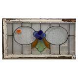 FRENCH ART NOUVEAU STAINED GLASS PANEL