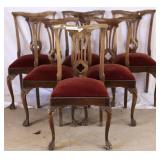 SET OF 6 CHIPPENDALE STYLE DINING CHAIRS