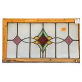 FRENCH ART NOUVEAU STAINED GLASS PANEL