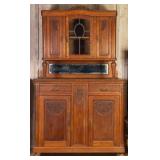 FRENCH OAK BUFFET VITRINE