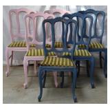SET OF 6 SHABBY CHIC DINING CHAIRS