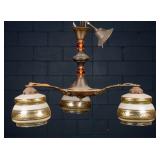 FRENCH ART DECO 3-LIGHT CHANDELIER