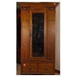 ENGLISH OAK MIRRORED WARDROBE