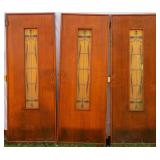 SET OF 3 FRENCH ART DECO STAINED GLASS DOORS