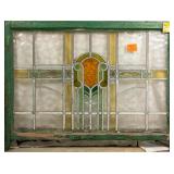 ENGLISH ART NOUVEAU STAINED GLASS PANEL